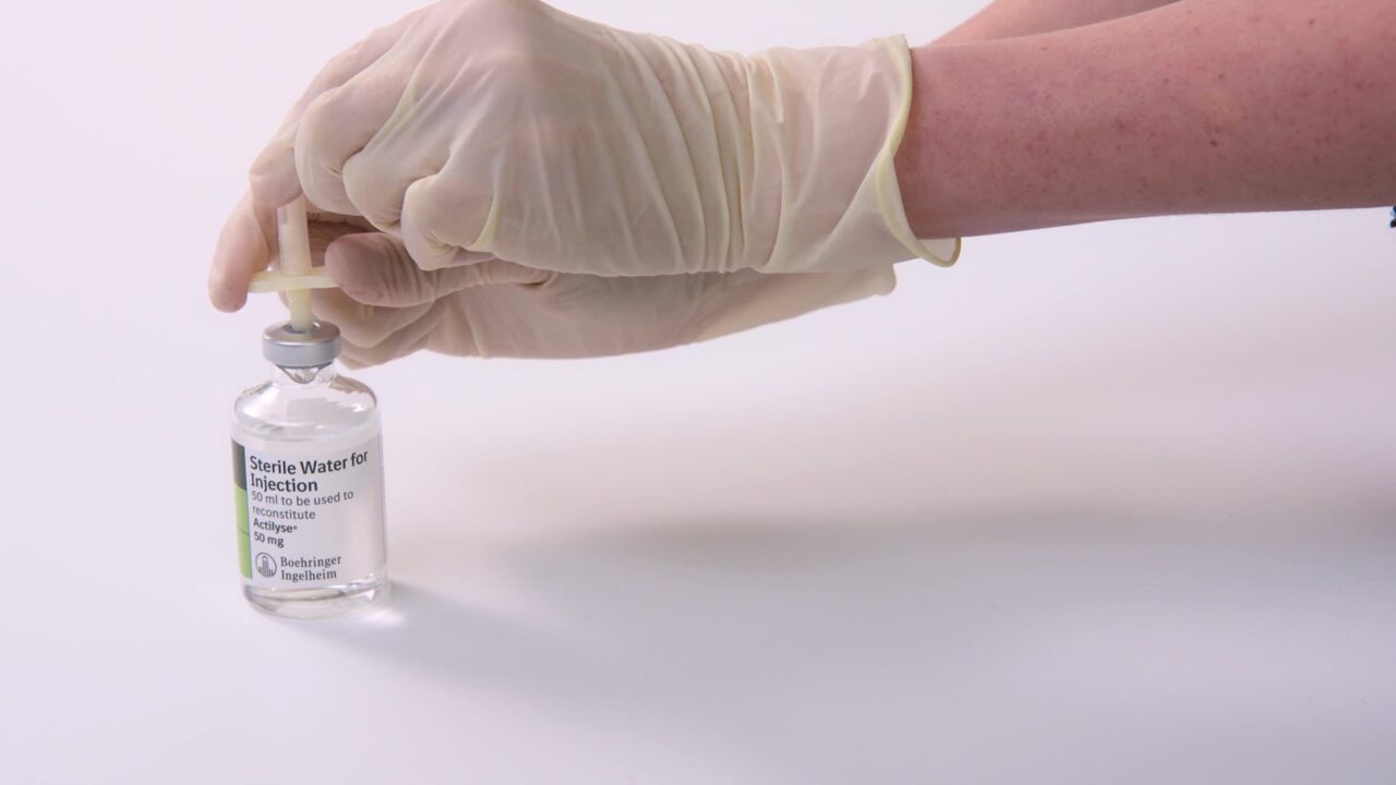 Reconstitution Actilyse 50mg